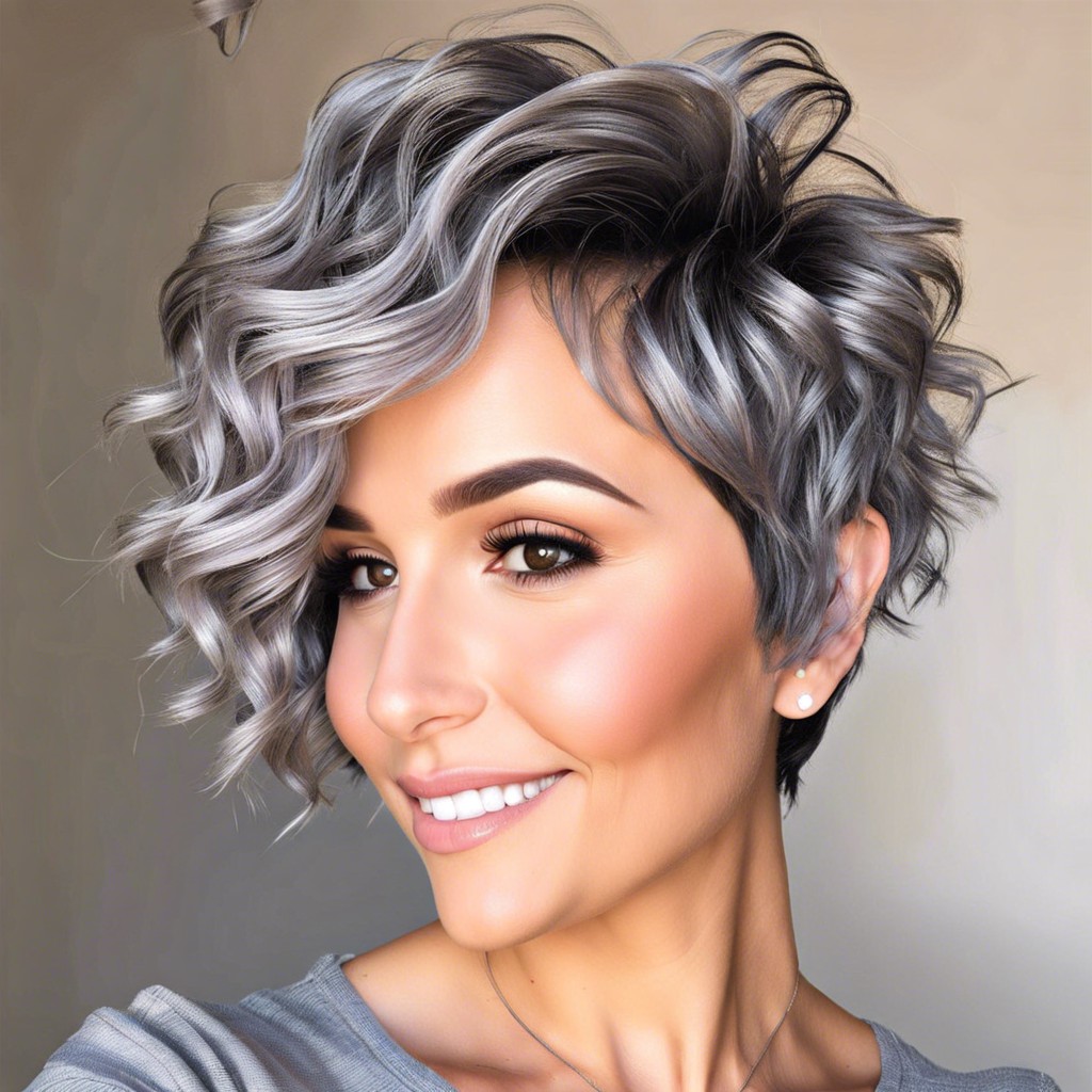 curly side swept pixie